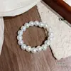 Pulseira de Vidro Cristal feminina gelo transparente gradiente contas redondas dedo redondo pulseira de placa de jade branco imitação macia pulseira de estudante pulseira joia