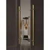 Manípulo de Porta de Vidro Sem Moldura Extremamente Minimalista, Manípulo de Porta de Madeira Maciça em Aço Inoxidável para Quartos Privados, Hotéis e Shoppings
