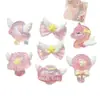 Pera Rosa de Dibujos Animados Angelical Perlado Varita Mágica Accesorios de Resina Pegamento en Crema DIY Pasador Adorno para el Cabello Hebilla de Zapato Colgante Venta al por Mayor