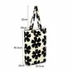 Bolsa de Compras Plegable y Almacenable, Bolsa Tote Estampado Floral Estilo Coreano, Ligera, Gran Capacidad, Bolsa Ecológica, En Stock, Personalizable
