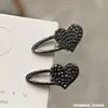Pinza para el pelo pequeña de corazón con pedrería de perlas, simple, linda, versátil, para niña, pinza de pico de pato, pasador lateral, pinza para flequillo, accesorio para el cabello
