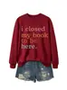 Cerré mi libro para ser sudadera con capucha casual de cuello redondo con estampado de letras para mujer de manga larga Amazon transfronterizo ebay