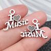 Misturado cor retro nota música guitarra instrumento musical bateria conjunto liga pingente pulseira jóias acessórios fabricantes atacado
