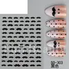 FULL BEAUTY Nuevas Pegatinas Transfronterizas para Uñas Estilo Caballero Retro Bigote Negro y Dorado Línea Minimalista Pegatinas para Uñas