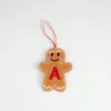 Hombre de Jengibre Navideño Transfronterizo Decoración de Atmósfera Navideña Hombre Galleta con Rubor Redondo Colgante de Letra