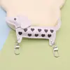 Pingente Fofo de Cachorro Dachshund de Couro Desenho Animado Filhote Pingente de Celular Fivela Dupla Coração Feminino Chaveiro de Bolsa
