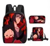 Set de Mochila Escolar de Tres Piezas de Naruto Transfronterizo para Estudiantes de Primaria y Secundaria, Mochila Infantil, Bolso de Hombro