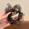 Goma para el pelo retro de estilo coreano con diseño floral, lazo y perla, alta elasticidad, suave con el cabello, adecuada para chicas que van al trabajo.