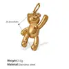 Colgante de Oso Nuevo Incrustado de Diamantes Europeos y Americanos de Acero de Titanio, Colección de Accesorios Creativos para Collar de Perlas y Pulseras DIY, Hecho a Mano