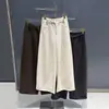 Nuevos Pantalones de Lana Gruesa de Pierna Ancha Adelgazantes de Cintura Alta para Mujer, Pantalones Casuales Sueltos con Caída, Pantalones Elegantes para Traje