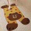 Alfombrilla de baño anticaída para niños con dibujos animados, alfombrilla antideslizante para ducha de baño, alfombrilla de seda hueca con forma de anillo, una generación de cabello