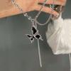 Collar de Mariposa Encantada Negro Personalizado para Mujer Nueva Moda Sensación de Alta Gama Temperamento Cadena Clavícula Diseño Nicho Estilo Frío Cadena para el Cuello