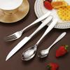 Vajilla de Acero Inoxidable Transfronteriza de Amazon para Comer en Casa, Cucharas para Adultos y Niños, Cuchillos para Bistec Occidentales, Tenedores y Cucharas