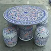 Juego de mesa y taburetes redondos de cerámica de Jingdezhen, mesa de ocio estilo chino, mesa y taburetes de cerámica, mesa y sillas para patio exterior