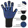 Guantes de Silicona de Doble Capa Resistentes a Altas Temperaturas (500-800 Grados) para Barbacoa, Guantes Aislantes del Calor para Horno de Aramida Retardantes de Llama