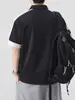 Roupas Masculinas Fengshe / Verão 2026 Nova Camisa Polo Masculina Gola Padre Manga Curta Fina Tendência Marca Camisa Polo de Cinco Mangas