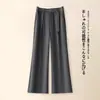 Calça de terno feminina moderna e estilosa para o outono, cintura alta, calças de perna larga fluidas, novo modelo 2026, corte solto, emagrecimento, calças casuais pantalona