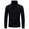 Suéter de cuello alto liso para hombre de comercio exterior transfronterizo otoño e invierno versión coreana ajustado juvenil suéter de punto inferior a rayas