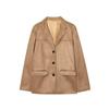 Otoño e Invierno 2025 Nuevo Europeo y Americano Transfronterizo Moda Urbana para Mujer Chaqueta de Traje Casual de Ante W04 17055