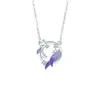 Collar de Iris Esmaltado para Mujer Lujo Ligero Nicho Gama Alta Estilo Nacional Colgante de Corona Redonda Joyería Cadena para Clavícula Venta al por Mayor