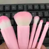 Set de Brochas de Maquillaje Portátil para Viaje con Espejo, Brocha para Polvos, Brocha para Rubor, Brocha para Sombras de Ojos, Herramienta para Belleza de Ojos, Regalo