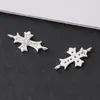 Colgante de Cruz Sólida de Plata 999 con Diamantes, Accesorio Doble Agujero Elemento Cruz para Pulseras, Collares y Pendientes DIY