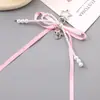 Nuevo Llavero de Coche con Lazo de Cinta de Perla Colgante Colgante de Zorro Ins Decoración de Bolso Colgante Joyería
