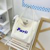 2025 Verão Nova Bolsa de Lona de Grande Capacidade Feminina Casual Moda Estilo Coreano Bolsa Tote Bolsa de Tecido Estilo Carta