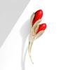 Broche Tulipa de Luxo Sofisticado Europeu e Americano Cravejado de Diamantes, Corsage Simples e Elegante, Atacado de Fabricante de Moda