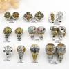 Pulseira de contas de cabaça integradas de três vias bicolores incrustadas em prata Xizang, pulseira de bodhi estrela lua, acessórios de cabeça de Buda de diamante