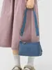 Bolso Cruzado de Moda Ligero de Múltiples Capas para Viaje para Mujer, Color Sólido Portátil de Nylon Azul Versátil Casual para Hombro