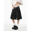 Pantalones Cortos de Traje Bordados de Pierna Recta de Verano para Hombres y Mujeres, Pantalones Casuales Versátiles de Pierna Ancha Sueltos de Cinco Puntos, Pantalones Cortos de Traje de Verano para Hombres