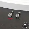 Aço Titânio Moda Simples Brincos de Tarraxa com Zircônia Quadrados Redondos Aço Inoxidável Brincos Brincos com Rosca de Diamante Branco Brincos Femininos Atacado