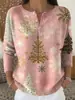 Sudadera de Punto con Cuello en V, Botones y Mangas Largas, Estilo Nuevo Transfronterizo, Otoño e Invierno, Suéter con Estampado de Moda Personalizado para Mujer