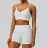Conjunto de Yoga Europeo y Americano: Conjunto de Fitness para Correr con Sujetador Deportivo Cepillado de Doble Cara y Mallas 52749+52461