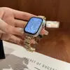 Adecuado para Apple Iwatch56789S10 Correa de Muñeca para Reloj Correa de Apple Watch Correa de Metal con Diamantes Asimétricos