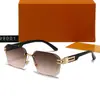 Nuevas Gafas de Sol Sin Montura Cortadas al Borde para Mujer, Lujo Accesible y Gafas de Gama Alta para Caras Grandes, Aspecto Adelgazante y Gafas Anti-UV 99001
