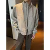Jaqueta de Couro Tie-Dye Melard Brown para Homens, Jaqueta de Motociclista Estilo Americano com Gola Alta para Primavera e Outono, Jaqueta Curta de Baseball à Prova de Vento