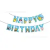 Bandeirola de Bandeira Letreiro Feliz Aniversário Desenho Pronto Bandeira de Puxar Decoração Temática para Festa de Aniversário Infantil Suprimentos Fabricante