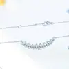 Sorriso de platina NIS Net vermelho socialite colar escada brilhante quadrado diamante clavícula cadeia platina diamante real pingente senhoras