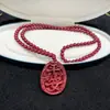 Colar de Areia Dourada Roxo Cinábrio Fivela de Segurança Pingente Fivela de Segurança Lisa Joia de Transferência Pingente Masculino e Feminino Fábrica Atacado