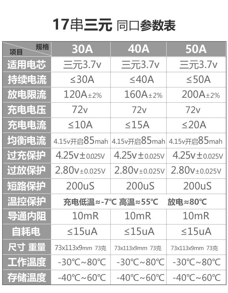 17串锂电池保护板