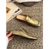 Sandalias Mocasines Planas de Piel de Vaca de Primera Capa Modelo Nuevo 2026 con Patrón de Anguila Unisex Retro Puntera Cuadrada