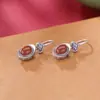 Aretes de Plata S925 Esterlina con Diseño de Ciervo, Fideos de Huevo Rojo del Sur, Ruyi Yuanbao, Mate Antiguo, Estilo Chino Retro