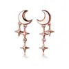 Joyería Nueva Transfronteriza Diseño de Nicho Europeo y Americano Temperamento Moda Simple Pendientes de Borla de Luna y Estrella Venta al por Mayor