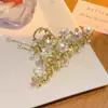 Nuevo Pinza de Agarre con Borla de Jazmín Estilo Chino Antiguo para Lirio Orquídea Pinza para el Cabello para Accesorios del Cabello Pinza de Tiburón para la Parte Posterior de la Cabeza Pinza de Flor
