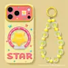 Adequado para capa de celular Apple 17promax 15 suporte pulseira iphone16 suporte estrela 4 coração janela grande