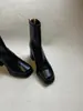 Botines de tacón alto con punta cuadrada retro coreanos para mujer 2026 Temperamento de moda Nuevo estilo de moda Versátiles Cremallera trasera Botas adelgazantes