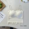 Top de verano con tirantes blancos en la espalda y almohadilla para el pecho, ropa interior ligera anti-correr, chaleco push up de pecho pequeño
