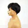 Amazon Moda Peluca Europea y Americana África Caliente Cabello Corto Micro-rizado Cabello Corto Liso Atractivo Cabello Roto Flequillo Recto Auricular